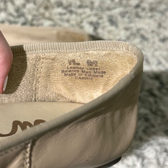Sam Edelman Carrie Beige Leather Ballet Flats Bow Round Toe Womens 9.5M - Picture 4 of 4